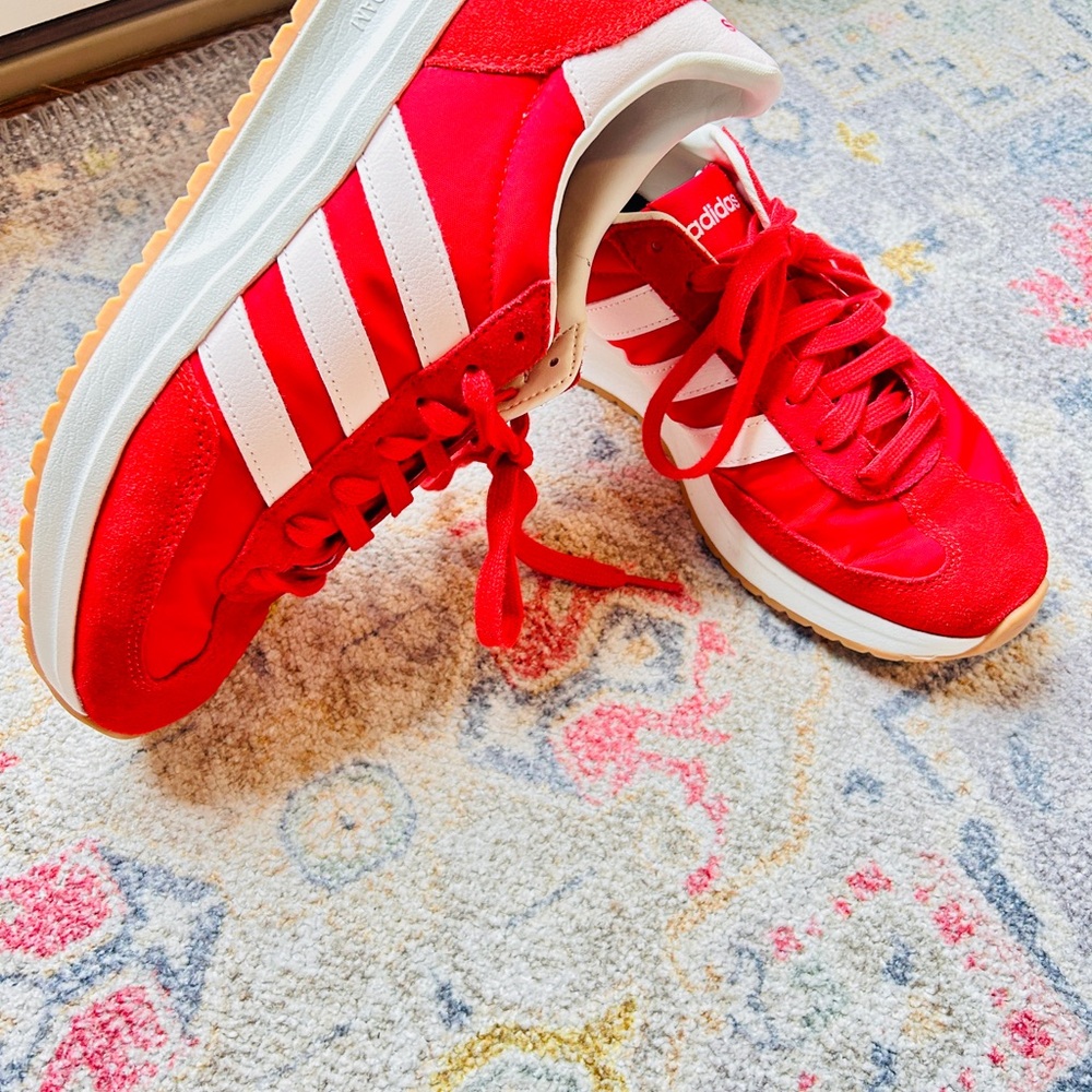 adidas Red and Blush Pink Women's Sneakers/tennis shoe